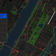 Close-up map of New York City, showing just transport and nature sounds.